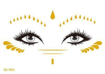 Gold Festival Face Tattoos