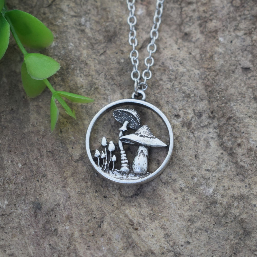 Mushroom Planet Pendant Necklace - Top Boho