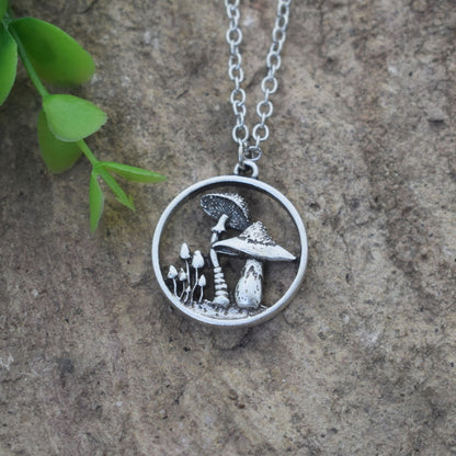 Mushroom Planet Pendant Necklace - Top Boho