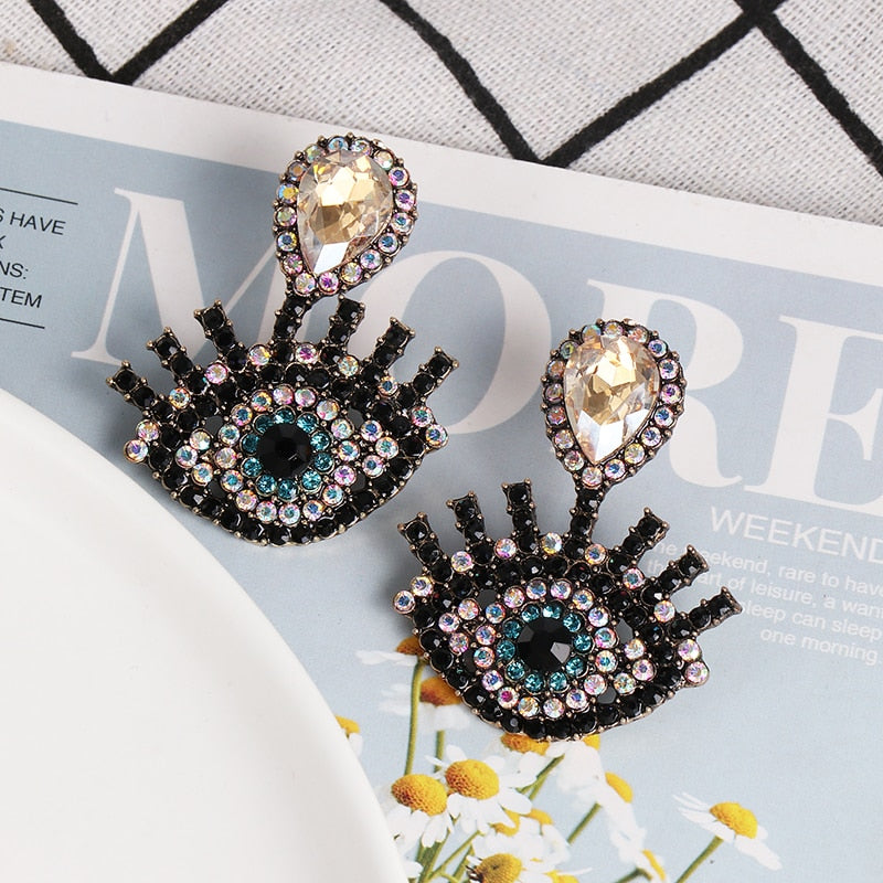 Boho Evil Eye Dangle Earrings