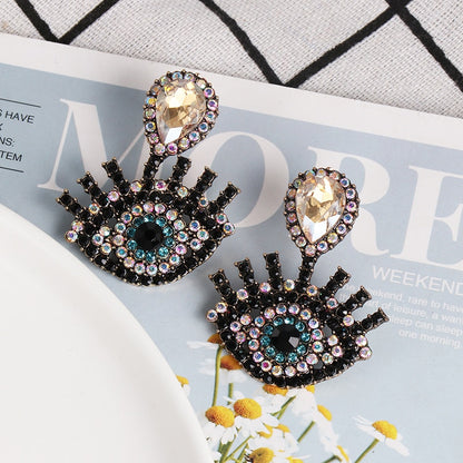 Boho Evil Eye Dangle Earrings