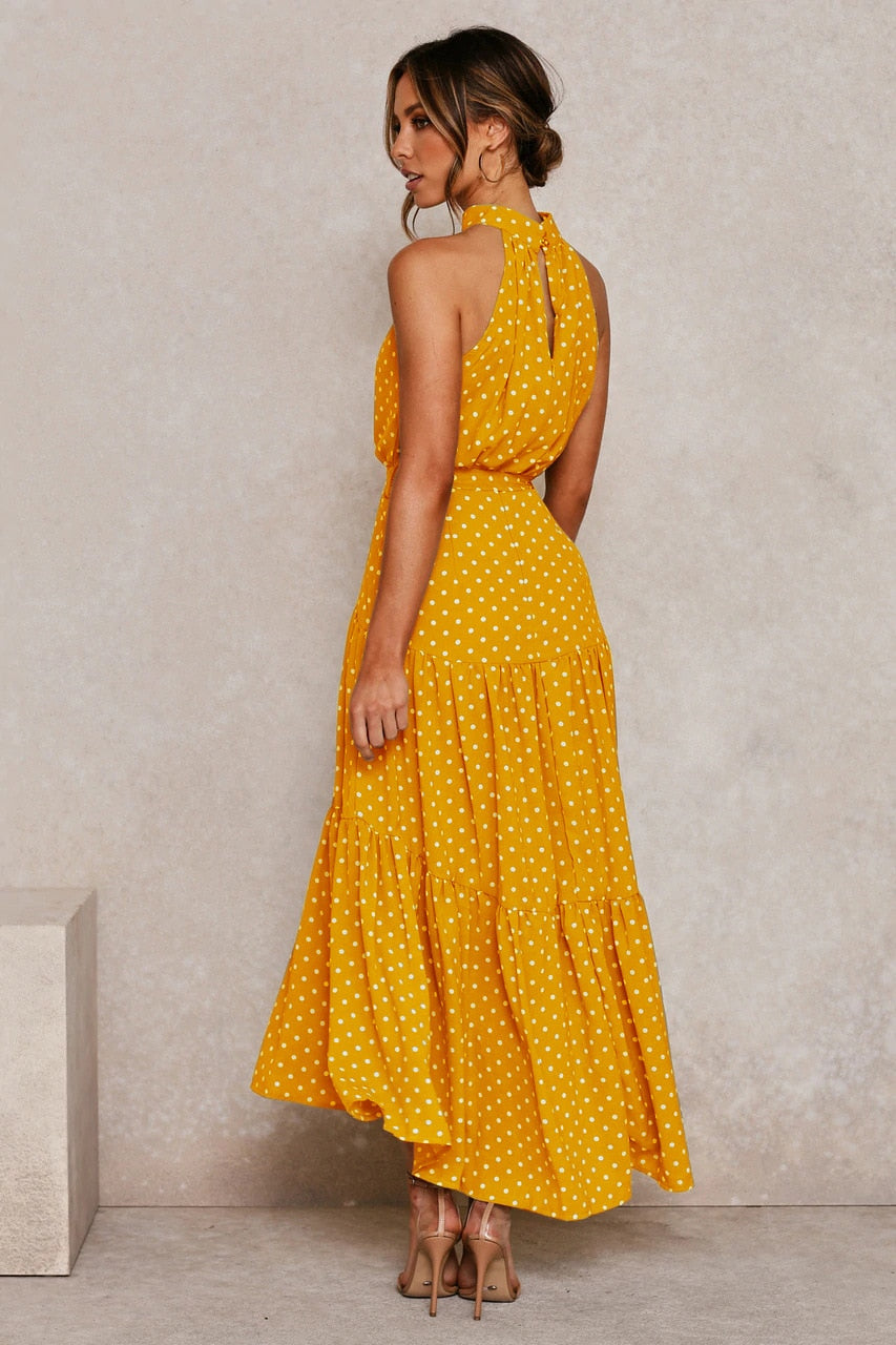 Boho Chic Halter Maxi Dress - Top Boho