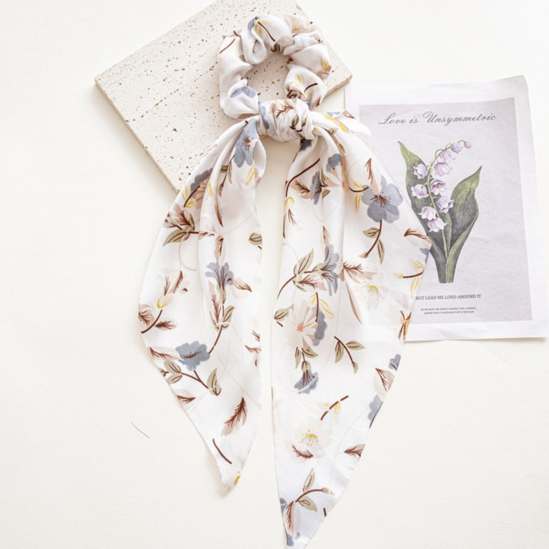 Boho Chic Ribbon Hair Scrunchies