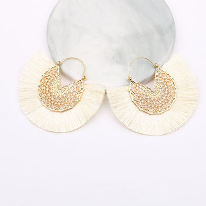 Boho Chic Fan Shaped Earrings