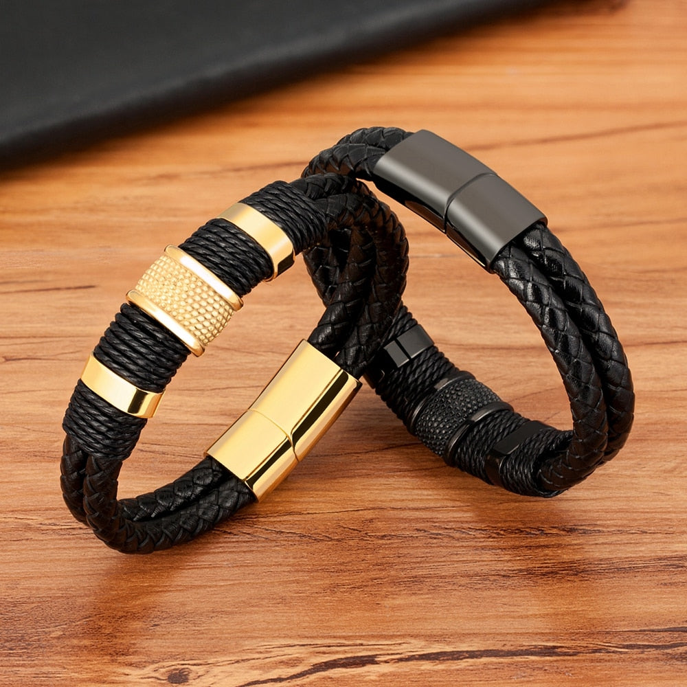Woven Leather Rope Bracelet
