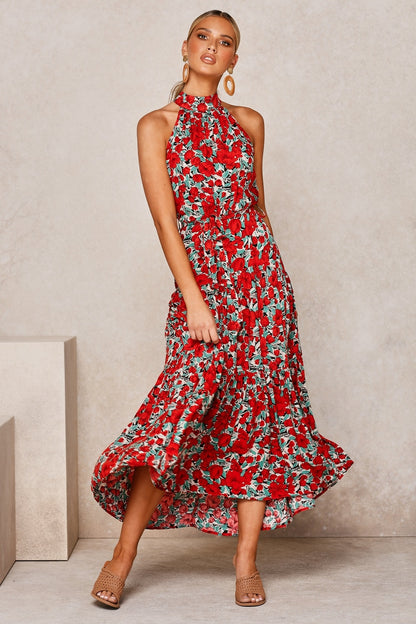 Boho Chic Halter Maxi Dress - Top Boho