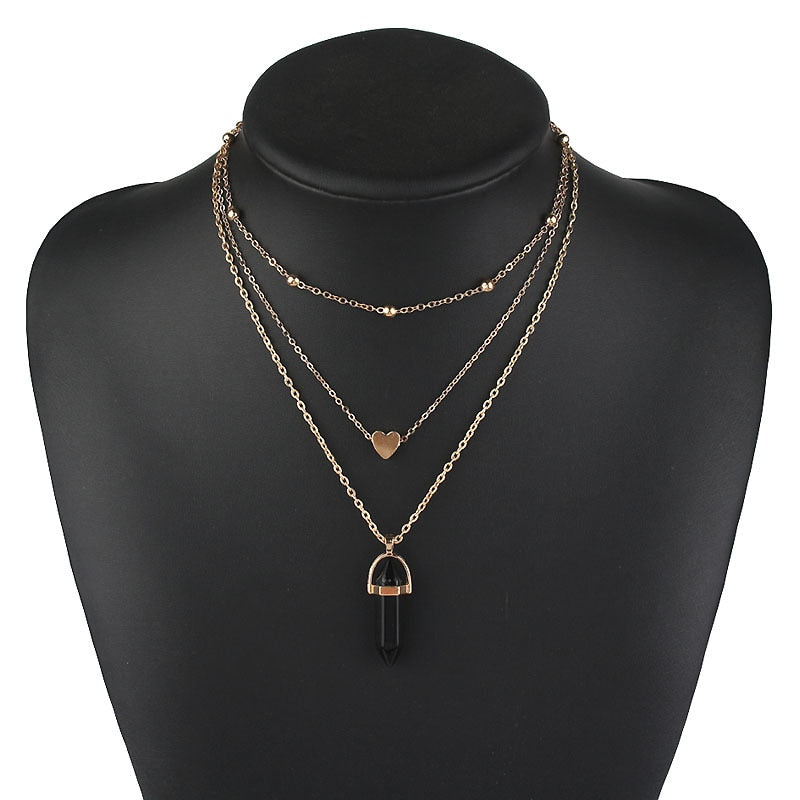 Opal Stone Boho Multi Layer Necklaces