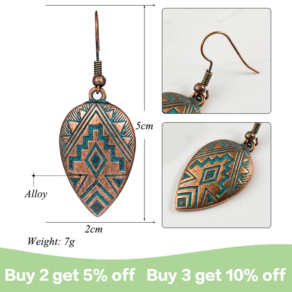 Ethnic Boho Water Drop Earrings