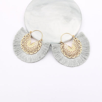 Boho Chic Fan Shaped Earrings