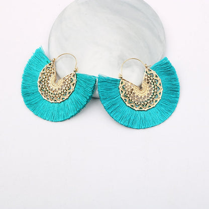 Boho Chic Fan Shaped Earrings