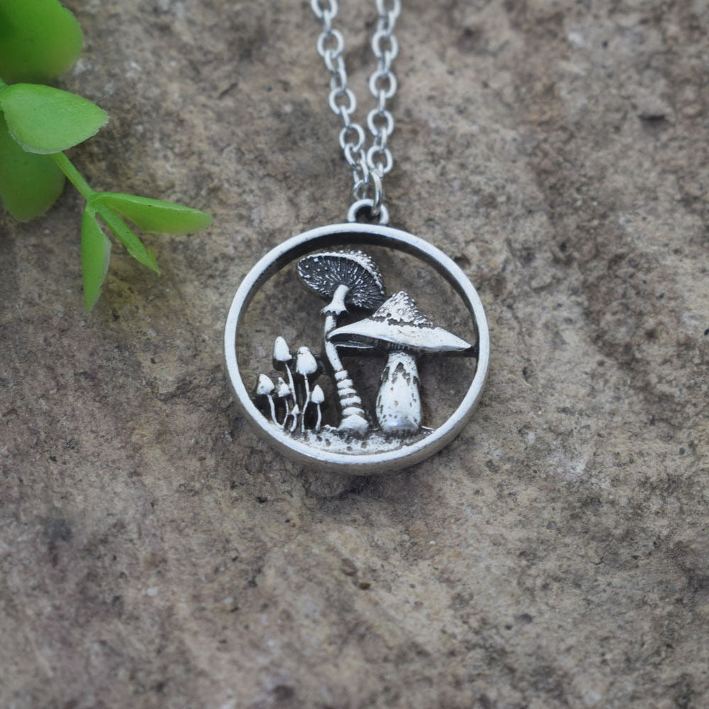 Mushroom Planet Pendant Necklace - Top Boho