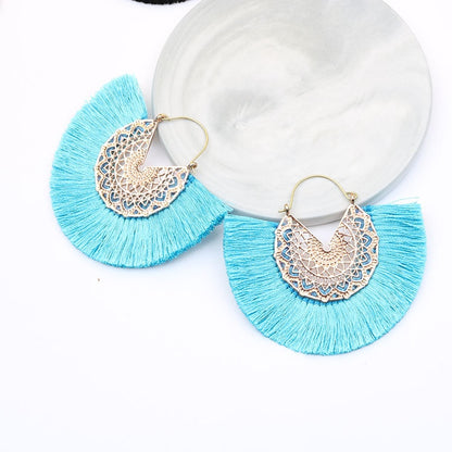 Boho Chic Fan Shaped Earrings