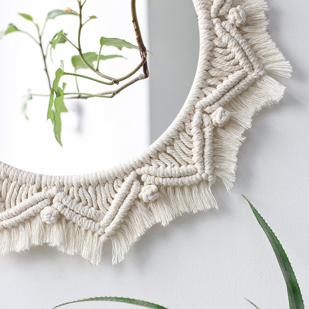 Boho Chic Macrame Round Mirror - Top Boho