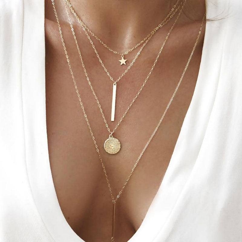 Bohemian Long Pendant Layered Necklaces - Top Boho