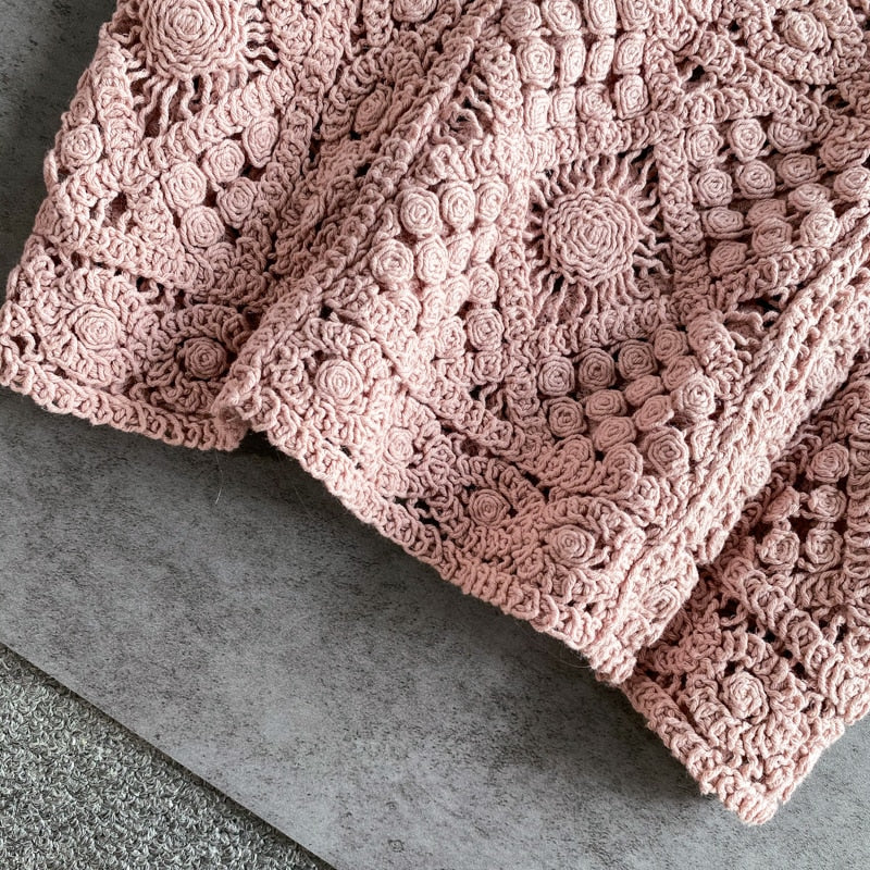 Bohemian Knitted Sleeveless Crop Top