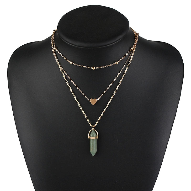 Opal Stone Boho Multi Layer Necklaces