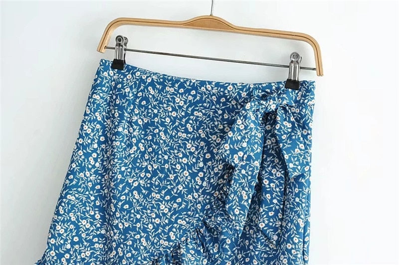 Boho Ruffles Crop Top and Skirt - Top Boho