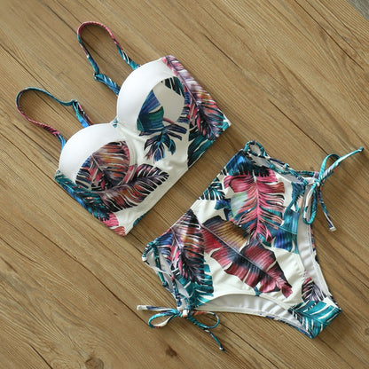 Floral Boho High Waist Bikini Set - Top Boho
