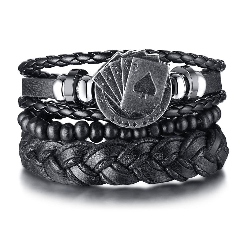 Boho Braided Wrap Leather Wristbands Set - Top Boho