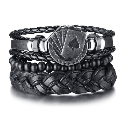 Boho Braided Wrap Leather Wristbands Set - Top Boho