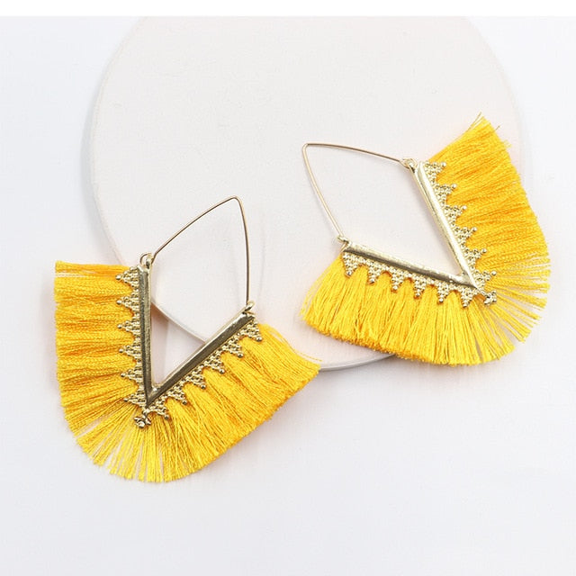 Boho Triangle Tassel Earrings - Top Boho
