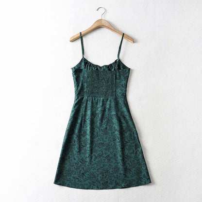 Boho Floral Print Sling Dress - Top Boho
