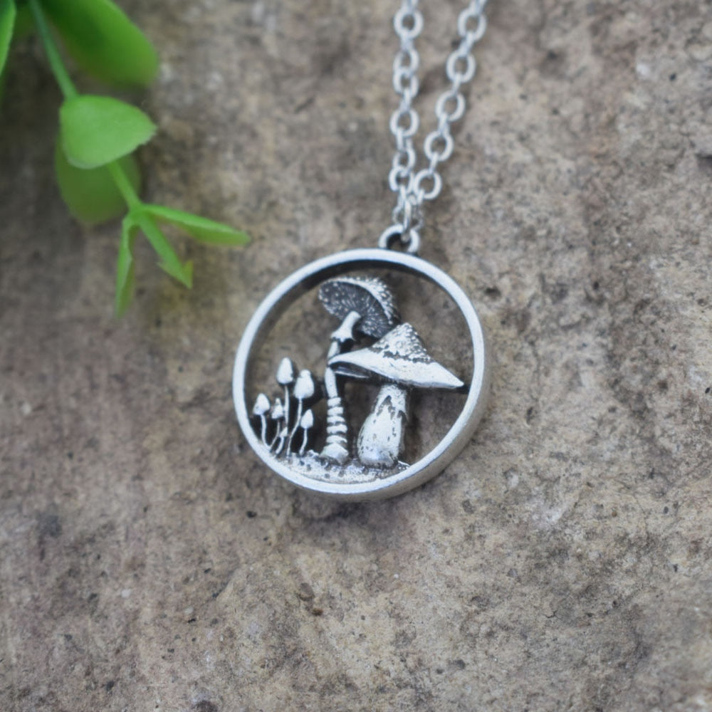 Mushroom Planet Pendant Necklace - Top Boho
