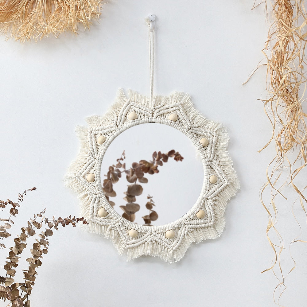 Boho Chic Macrame Round Mirror - Top Boho