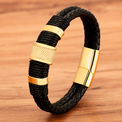 Woven Leather Rope Bracelet