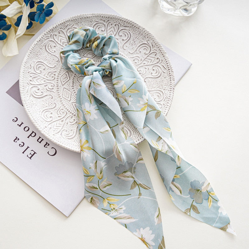 Boho Chic Ribbon Hair Scrunchies