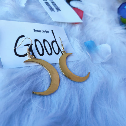 Boho Moon Crescent Drop Earring