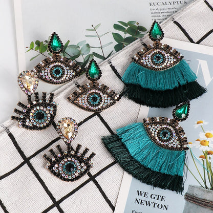 Boho Evil Eye Dangle Earrings