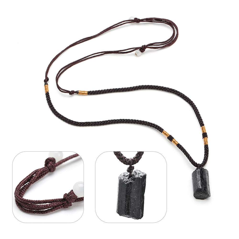 Black Tourmaline Healing Stone Necklace - Top Boho