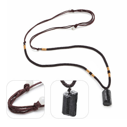 Black Tourmaline Healing Stone Necklace - Top Boho