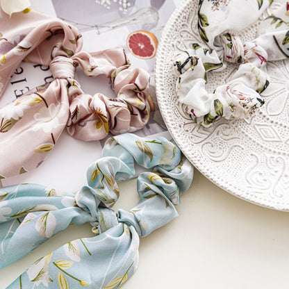 Boho Chic Ribbon Hair Scrunchies