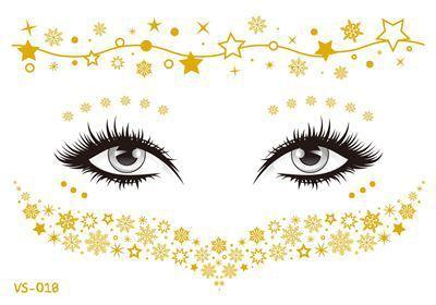 Gold Festival Face Tattoos