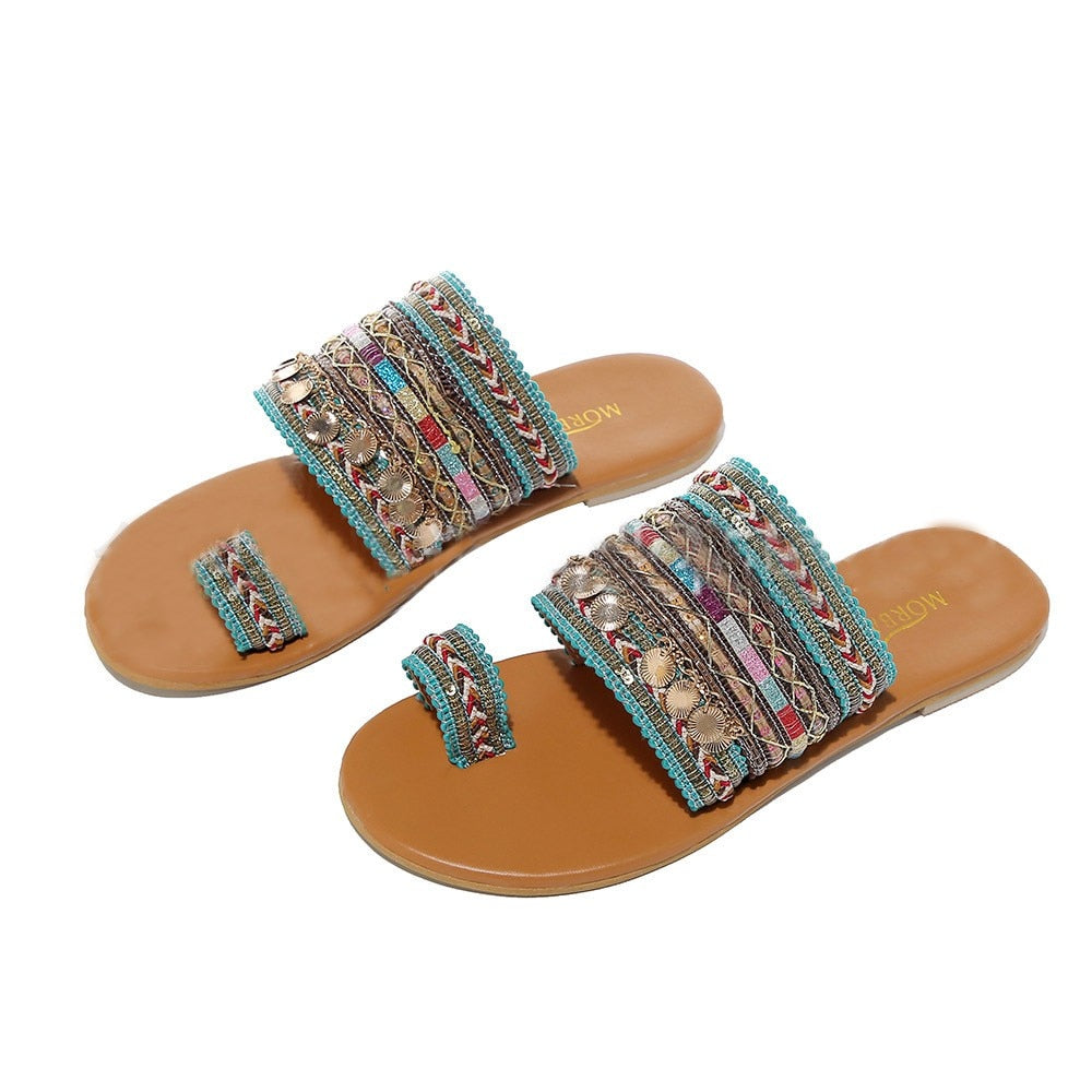 Boho Braided & Sequin Sandal - Top Boho