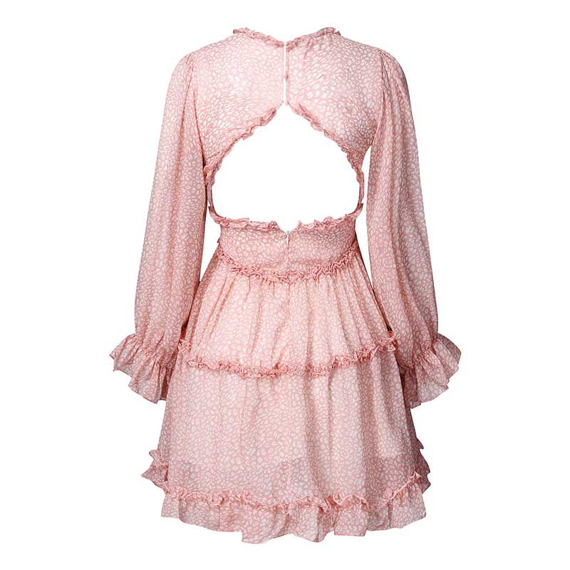 Boho Floral Ruffle Backless Dress - Top Boho