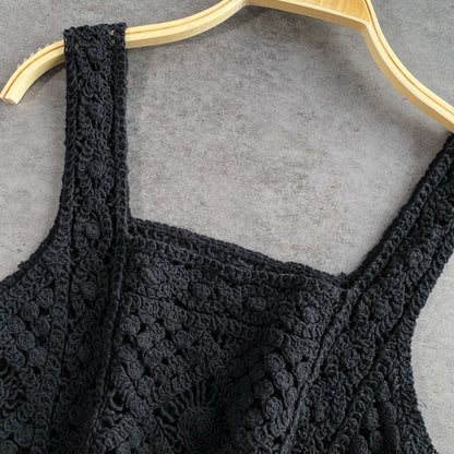 Bohemian Knitted Sleeveless Crop Top