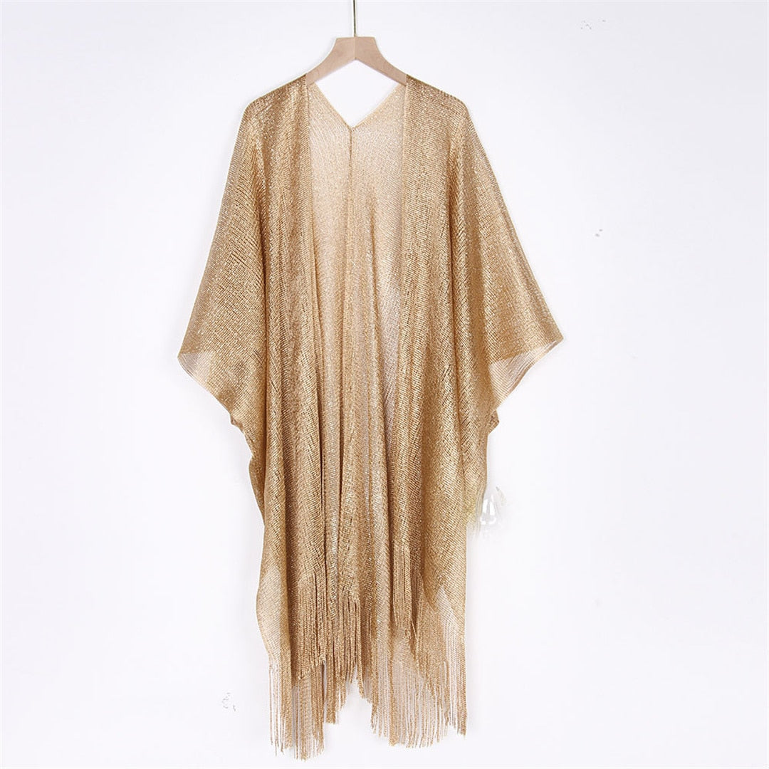 Sheer Knitted Boho Tunic Cover Up - Top Boho