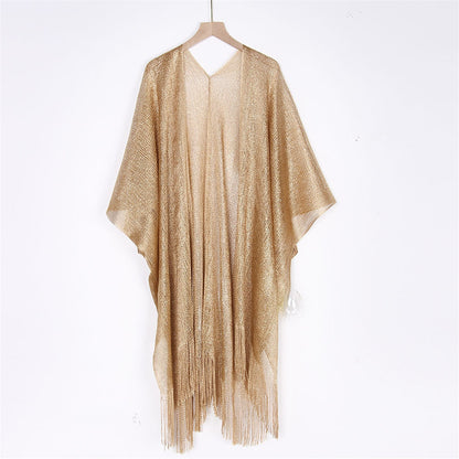 Sheer Knitted Boho Tunic Cover Up - Top Boho
