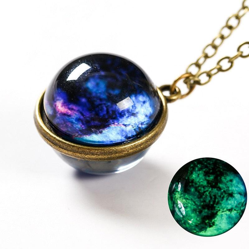 Boho Moon & Galaxy Sphere Necklace - Top Boho
