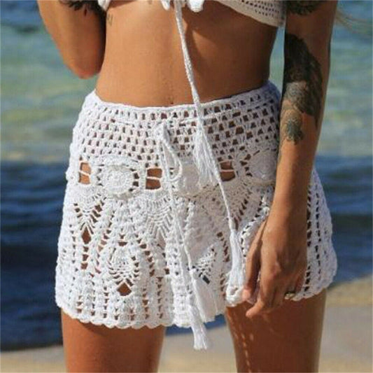 Boho Chic Crochet Mini Skirt - Top Boho