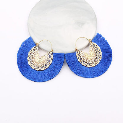 Boho Chic Fan Shaped Earrings
