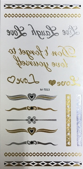 Metallic Body Art Tattoo Sticker - Top Boho