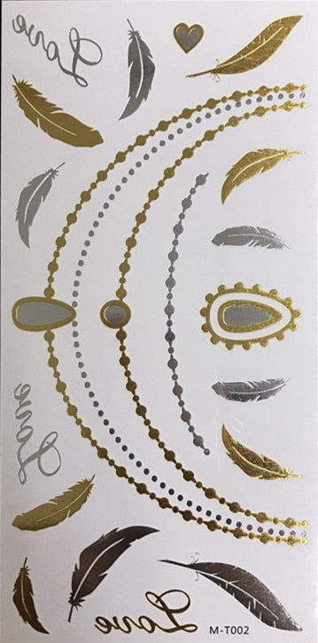 Metallic Body Art Tattoo Sticker - Top Boho