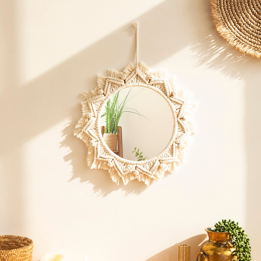 Boho Chic Macrame Round Mirror - Top Boho