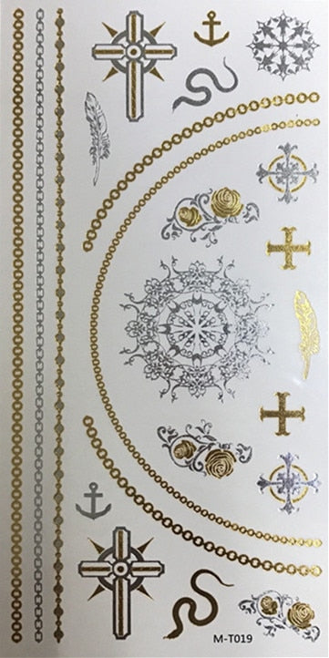 Metallic Body Art Tattoo Sticker - Top Boho