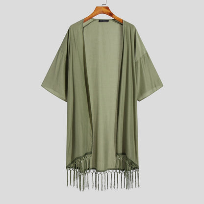 Short Sleeve Long Style Cardigan