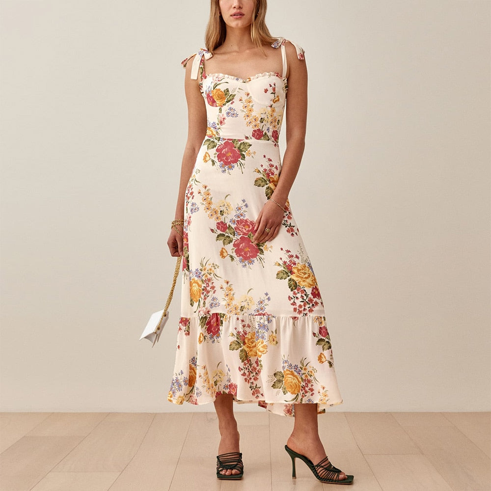 Elegant Floral Boho Maxi Dress - Top Boho